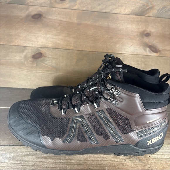 xero excursion fusion mens size 14 shoes brown waterproof barefoot hiking boots - Picture 1 of 8
